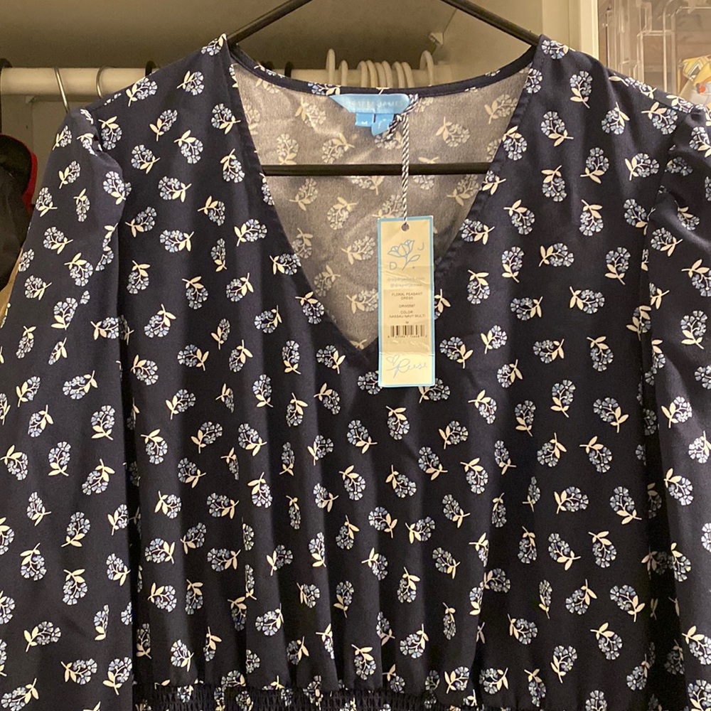 Draper James floral print navy dress